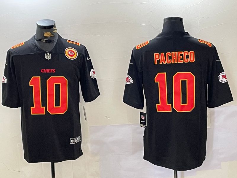 Men Kansas City Chiefs #10 Pacheco Black 2024 Nike Vapor Limited NFL Jersey style 2->kansas city chiefs->NFL Jersey